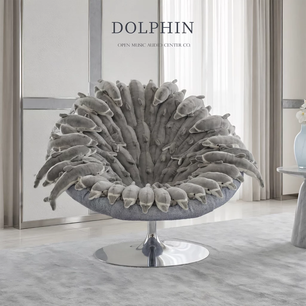 AP Collection DOLPHIN chair 海豚主題收藏級設計座椅，展示於灰白現代高級室內空間