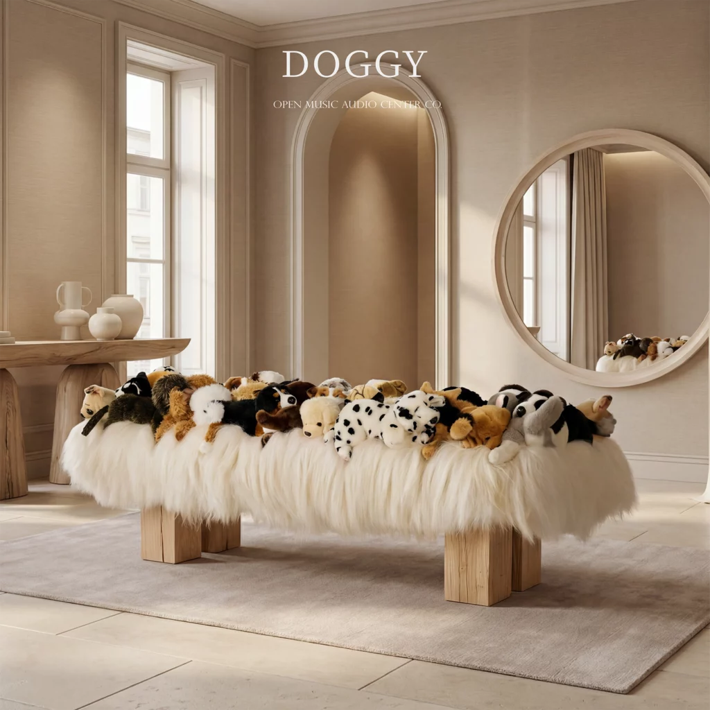 AP Collection DOGGY chair 小狗主題收藏級設計座椅，展示於米色極簡高級室內空間