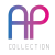 Official logo of AP Collection, a Belgian handcrafted art furniture brand, featuring blue to pink gradient typography, Taiwan official website.